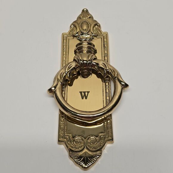 Vintage Lillian Vernon Brass Monogram "W" Door Knocker Baroque Hollywood Regency - Picture 1 of 9